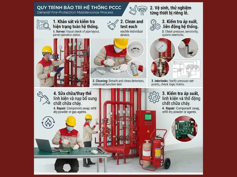 Quy trình bảo trì PCCC 6 bước