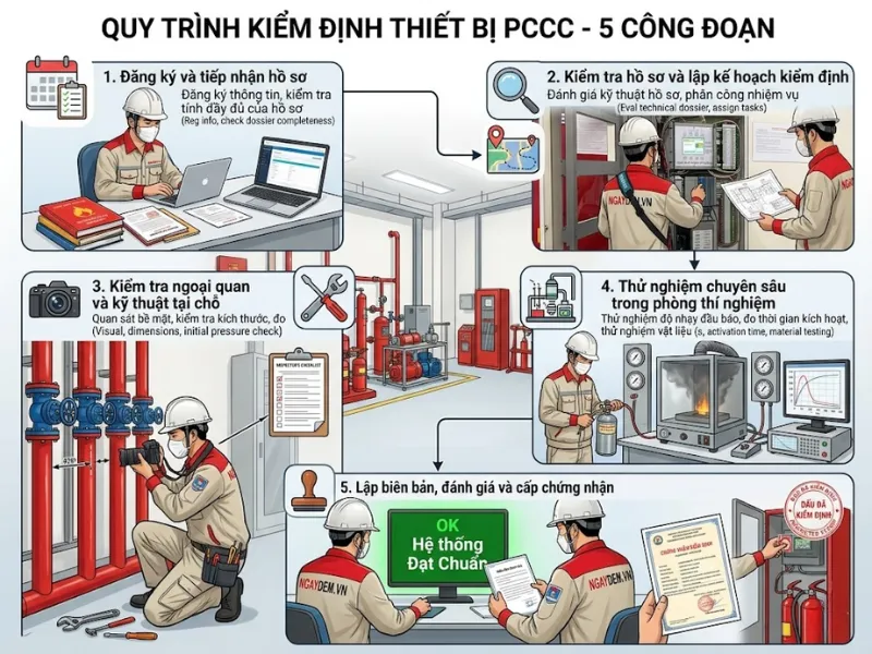 quy trình kiểm định thiết bị pccc 
