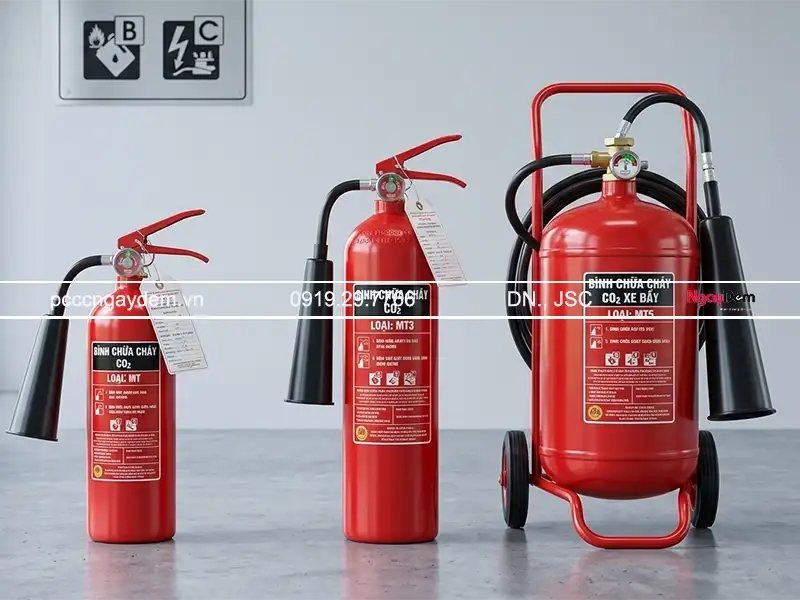 Các loại bình chữa cháy xách tay CO2 thông dụng