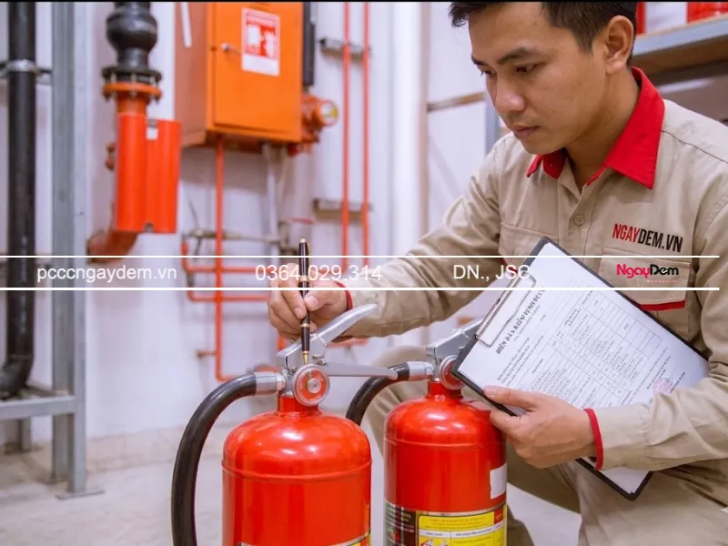 Kiểm tra áp suất bình chữa cháy 