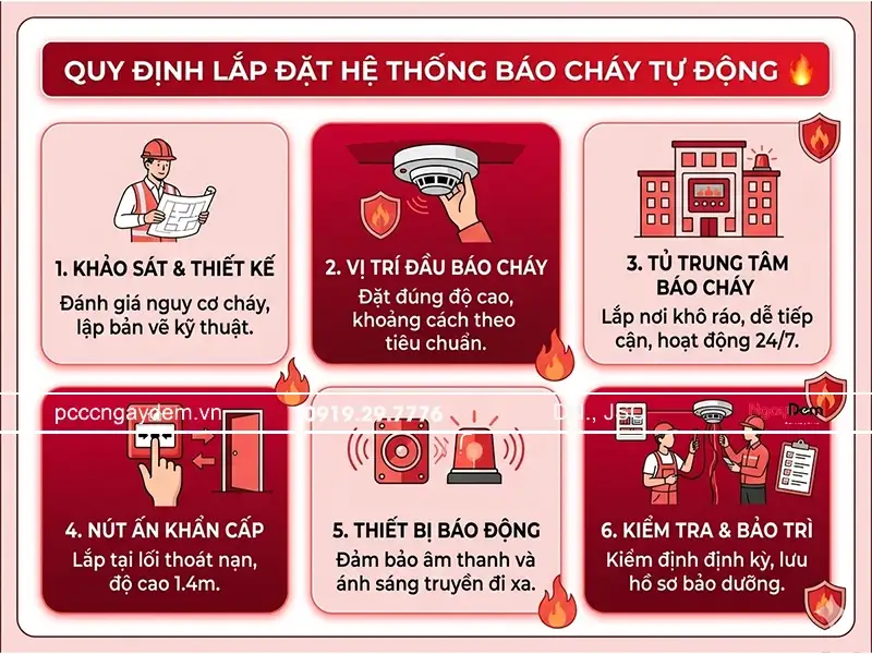quy định lắp đặt hệ thống báo cháy tự động