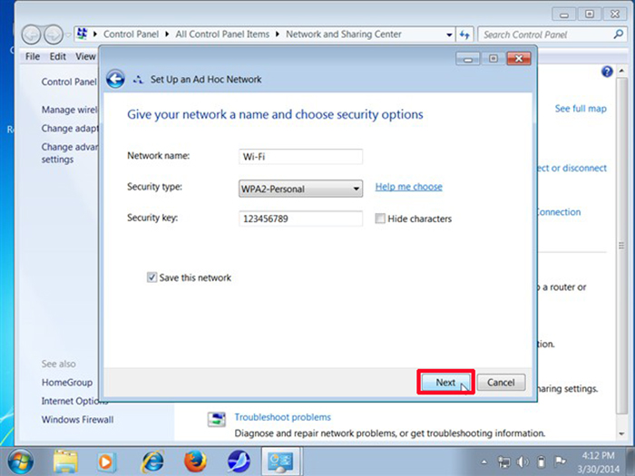 Kích sóng wifi bằng laptop chạy bằng windows 7