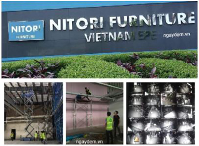 Lắp đặt camera quan sát tại nhà máy nitori furniture