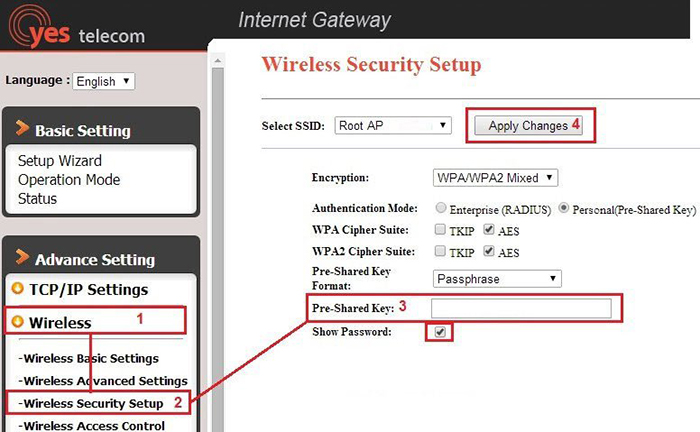Cách thay đổi pass wifi của modem VNPT Yes Telecom