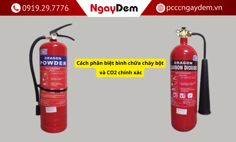 cách phân biệt bình chữa cháy bột bà co2