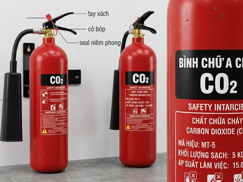 Nhận biết bình chữa cháy CO2