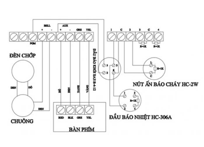 Cách đấu nối chuông báo cháy trong hệ thống báo cháy
