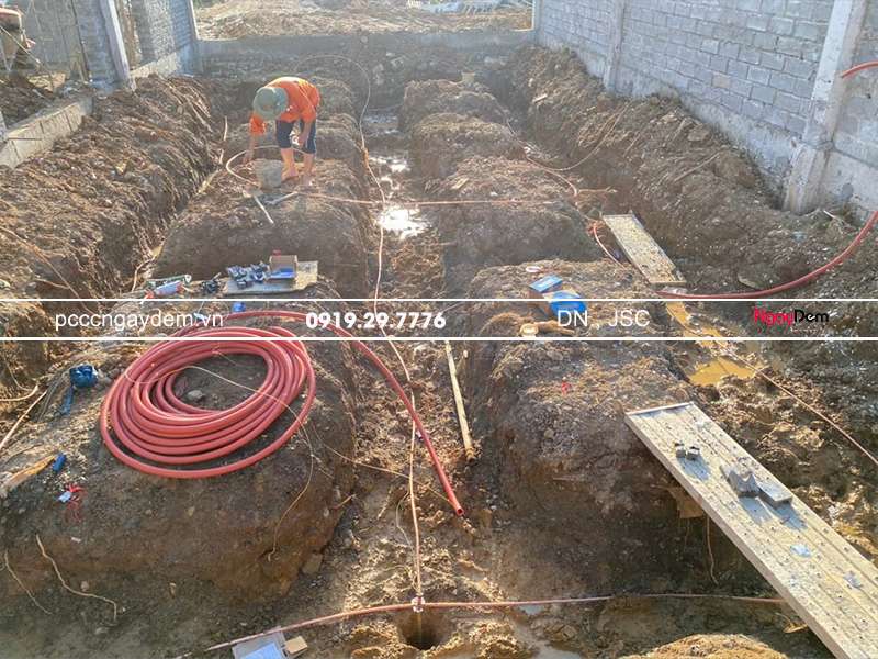 Công việc thực hiện phần thi công tiếp địa biện pháp thi công hệ thống chống sét