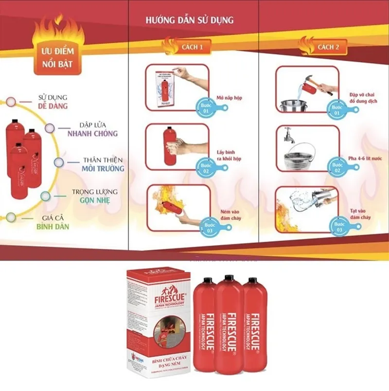 Bình chữa cháy dạng ném là gì? Ưu điểm, cách dùng, lưu ý phải biết