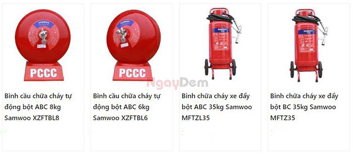 Bình cầu và xe đẩy chữa cháy Samwoo
