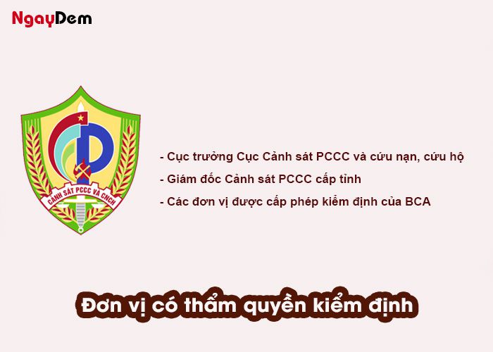 Đơn vị có thẩm quyền kiểm định PCCC
