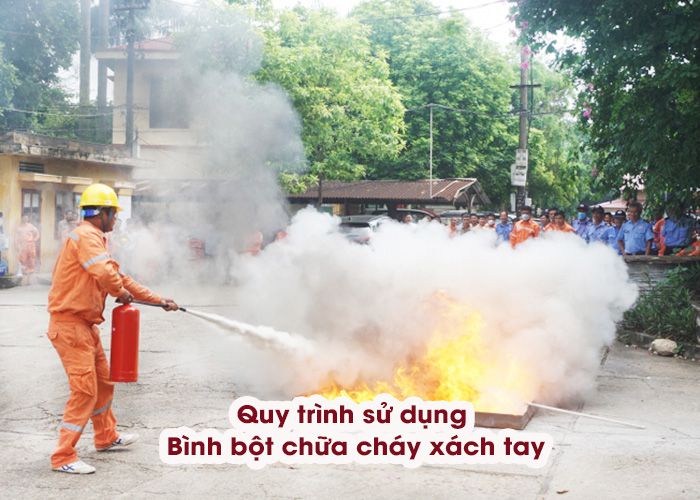 Quy trình sử dụng bình bột chữa cháy xách tay đạt chuẩn