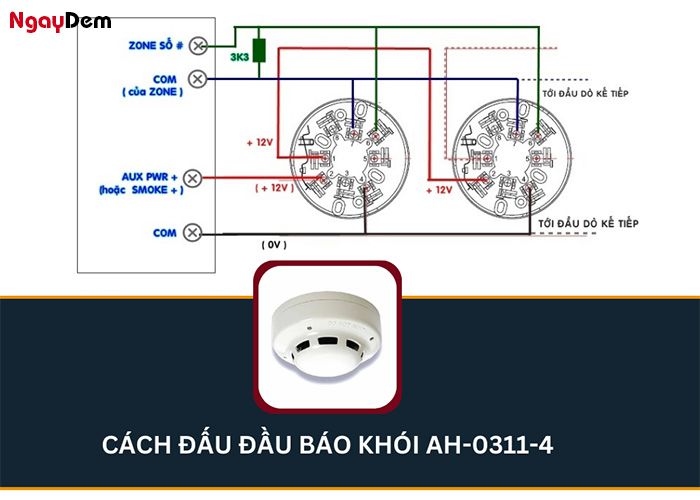 Hướng dẫn cách đấu đầu báo khói AH-0311-4