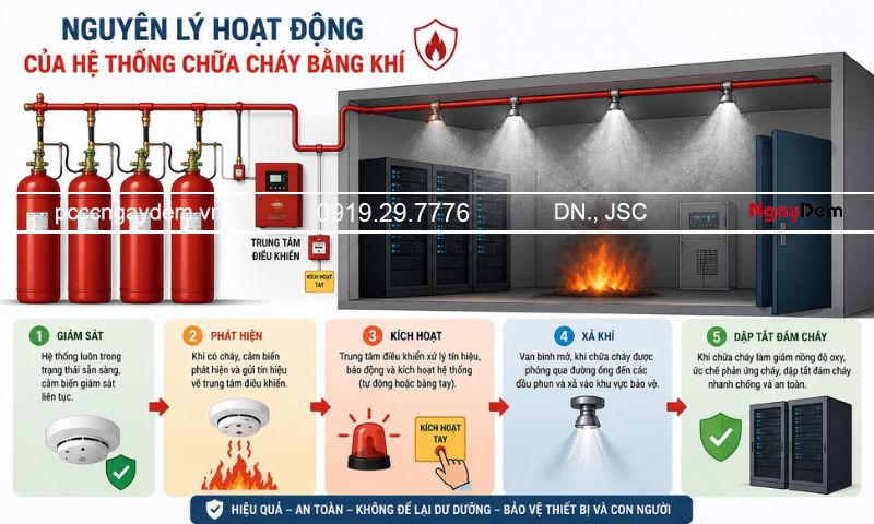 Hệ thống chữa cháy bằng khí là gì? Top 5 hệ thống phổ biến hệ thống chữa cháy bằng khí