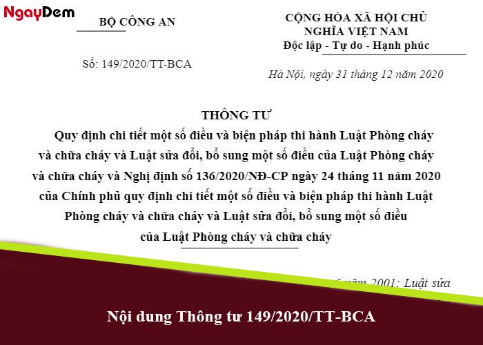Nội dung nghị định thông tư 149 PCCC