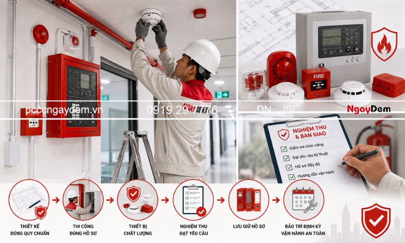 thi công lắp đặt báo cháy tự động