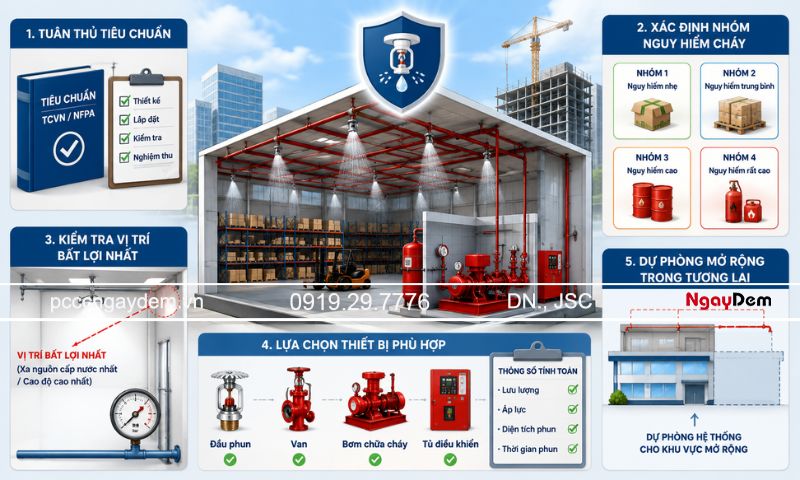 tính toán hệ thống chữa cháy sprinkler
