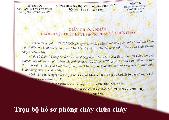 Trọn bộ hồ sơ phòng cháy chữa cháy (PCCC)
