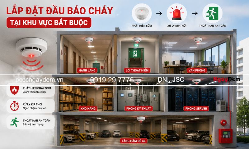 Các loại đầu báo cháy sử dụng trong PCCC phổ biến hiện nay các loại đầu báo cháy