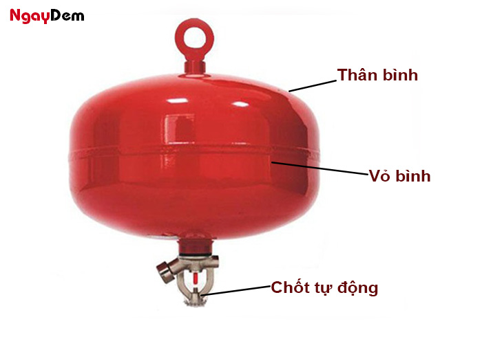 Cấu tạo bình chữa cháy tự động