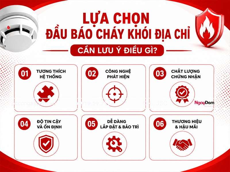 Khi mua đầu báo khói địa chỉ cần quan tâm đến độ tích hợp và model phù hợp với nhu cầu đầu báo khói địa chỉ