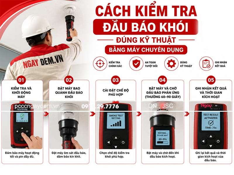 Cách kiểm tra đầu báo khói không dây nhanh chóng hiệu quả đầu báo khói không dây