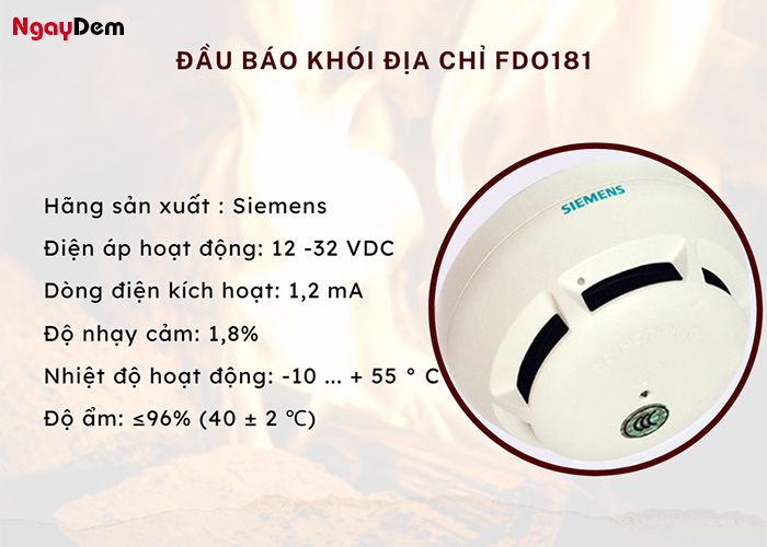 Thông số kỹ thuật đầu báo cháy địa chỉ FDO181
