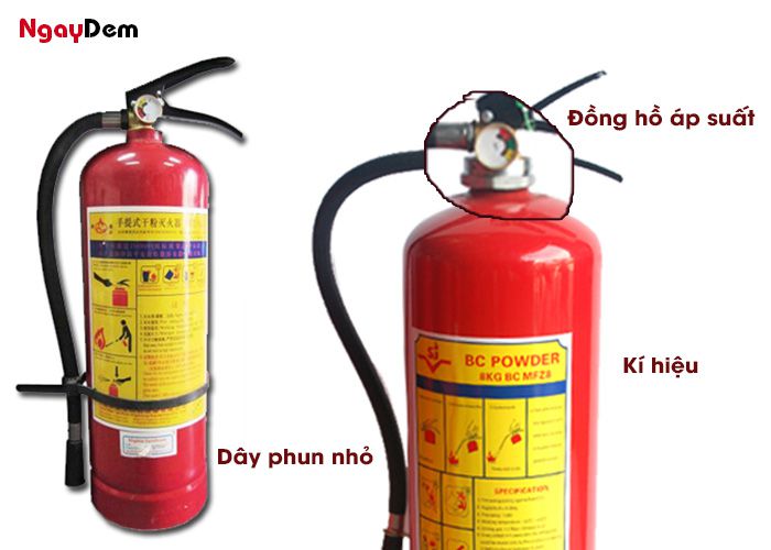 Nhận biết bình bột chữa cháy dễ dàng