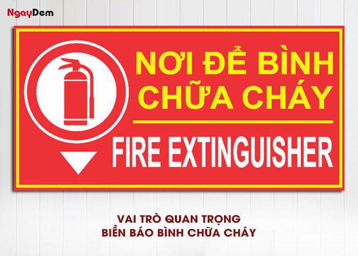 Vai trò quan trọng của biển báo bình chữa cháy