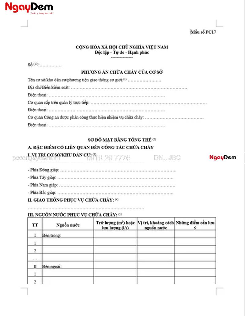 Hồ sơ PCCC hộ kinh doanh