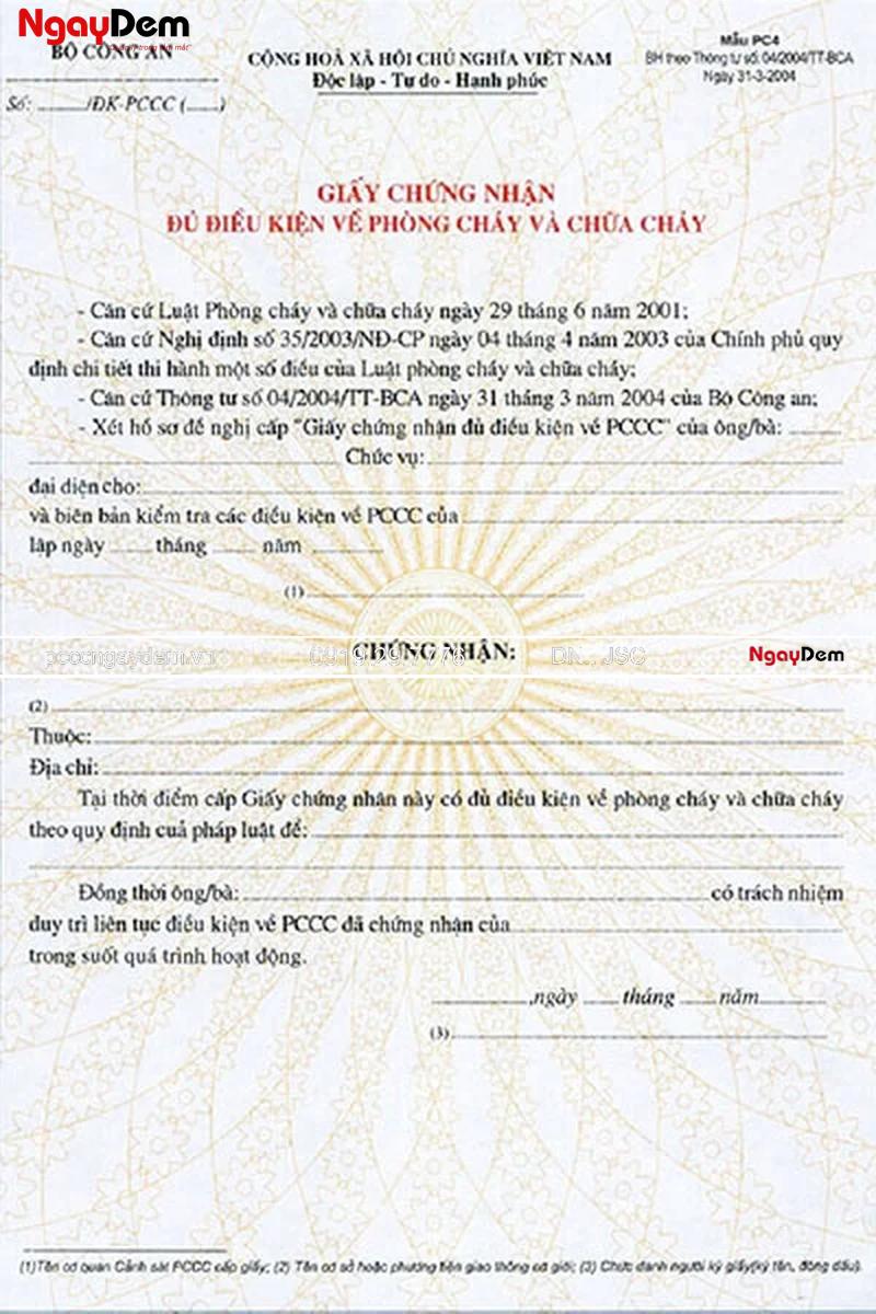 Hồ sơ PCCC hộ kinh doanh