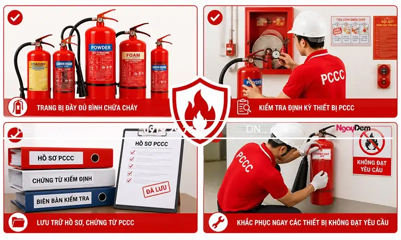 Yêu cầu về bình chữa cháy đối với doanh nghiệp