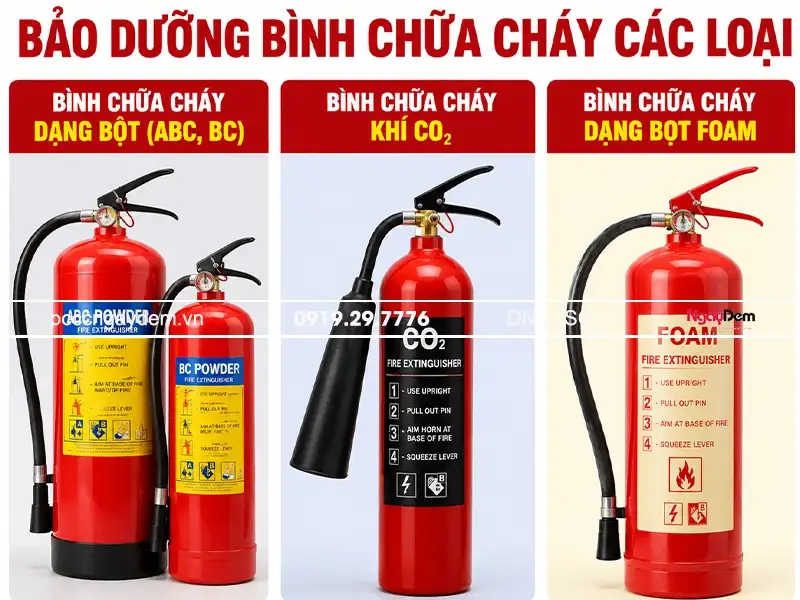 Nhận bảo dưỡng bình chữa cháy các loại tại Ứng Hoà