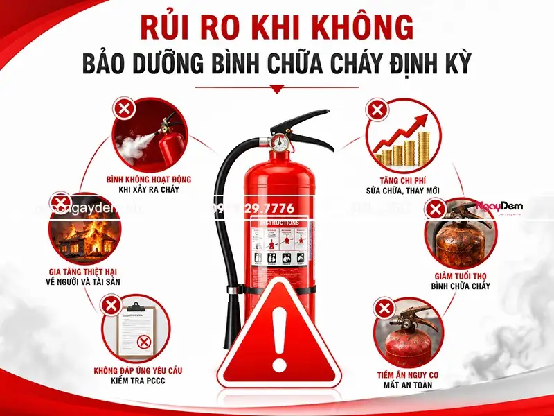 Những rủi ro khi bỏ qua bảo dưỡng bình chữa cháy định kỳ