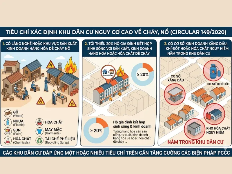 Tiêu chí xác định khu dân cư nguy cơ cháy nổ cao