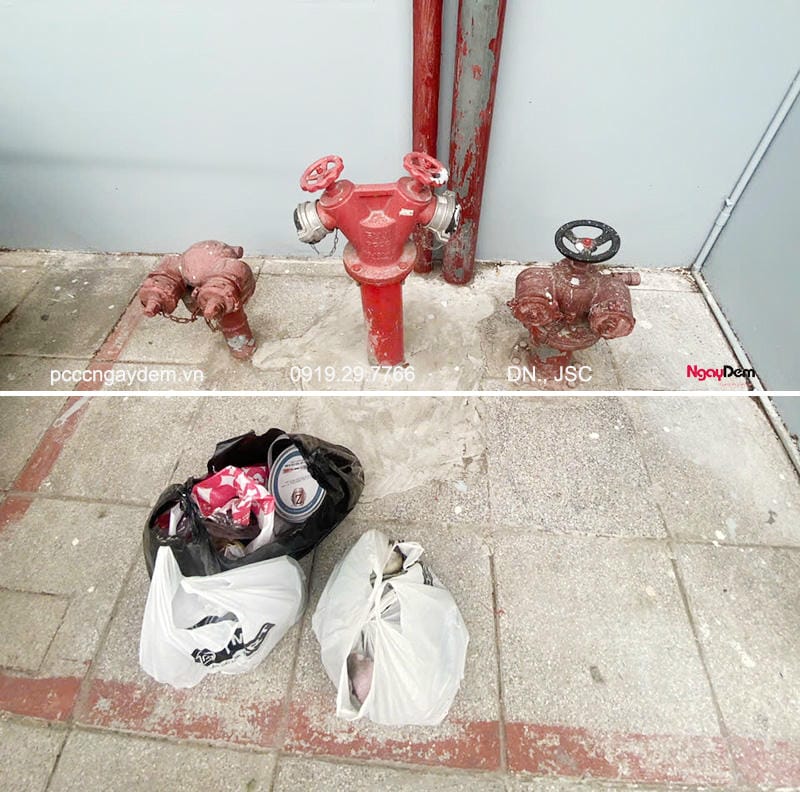 Hiện trạng ban đầu của trụ cấp nước Hiện trạng ban đầu của trụ cấp nước