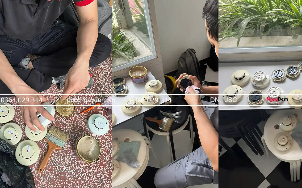 Vệ sinh kiểm đầu báo cháy - bảo dưỡng PCCC khách sạn quốc tế Đông Phương Vệ sinh kiểm đầu báo cháy - bảo dưỡng PCCC khách sạn quốc tế Đông Phương