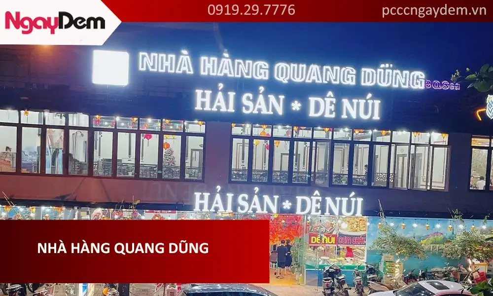 Hoàn thành bảo dưỡng PCCC Nhà hàng Quang Dũng Hải sản và Dê núi