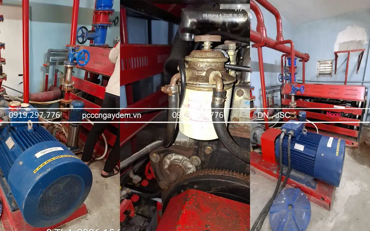 Hệ thống máy bơm kêu to, lỗi - dự án bảo trì hệ thống PCCC Khách sạn The Stay 2 Hệ thống máy bơm kêu to, lỗi - dự án bảo trì hệ thống PCCC Khách sạn The Stay 2