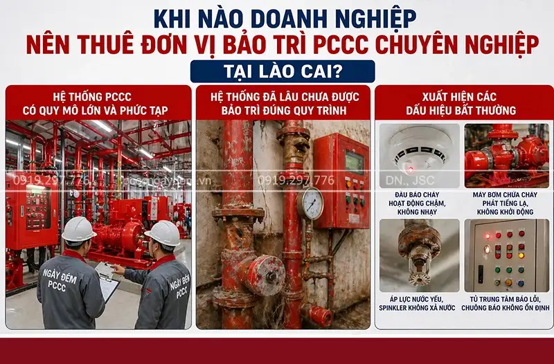Những trường hợp cần phải thực hiện bảo trì bảo dưỡng PCCC tại Lào Cai ngay
