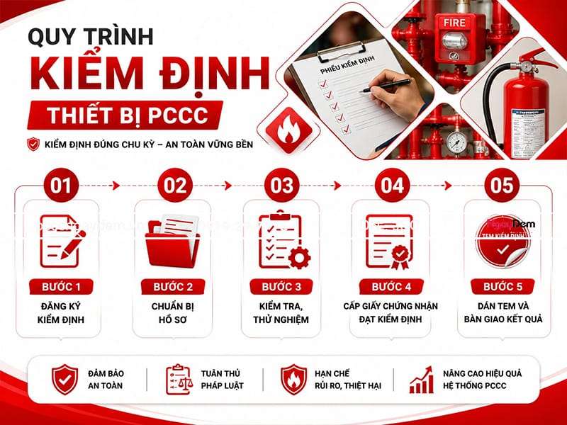 Quy trình thực hiện kiểm định thiết bị PCCC Quy định về việc kiểm định thiết bị PCCC