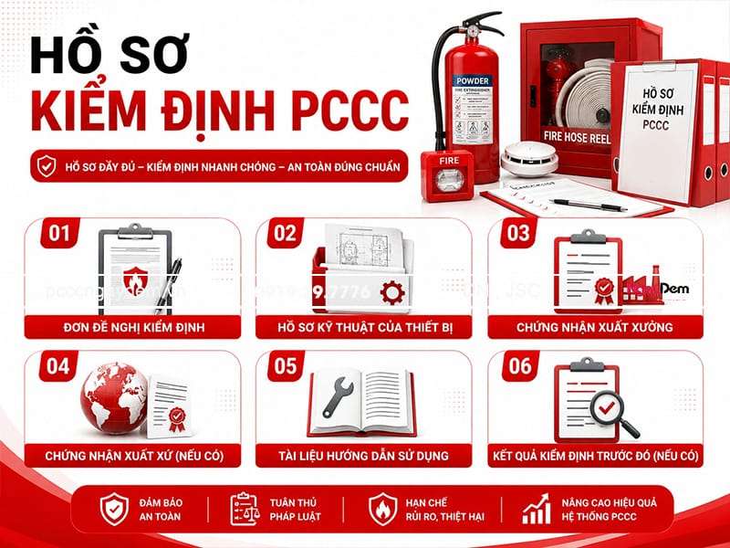 Hồ sơ kiểm định thiết bị PCCC bắt buộc phải có Quy định về việc kiểm định thiết bị PCCC