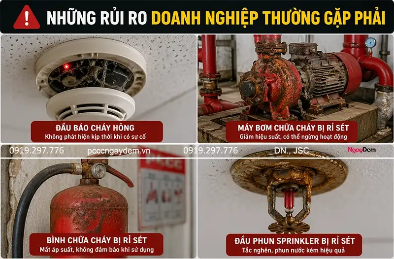 Các rủi ro doanh nghiệp thường gặp phải trong hệ thống PCCC