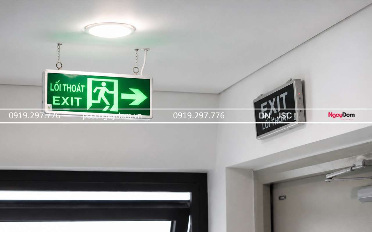 Thực trạng đèn exit bị hỏng, không sáng Dự án bảo dưỡng PCCC Nha khoa Thái Bình Dương