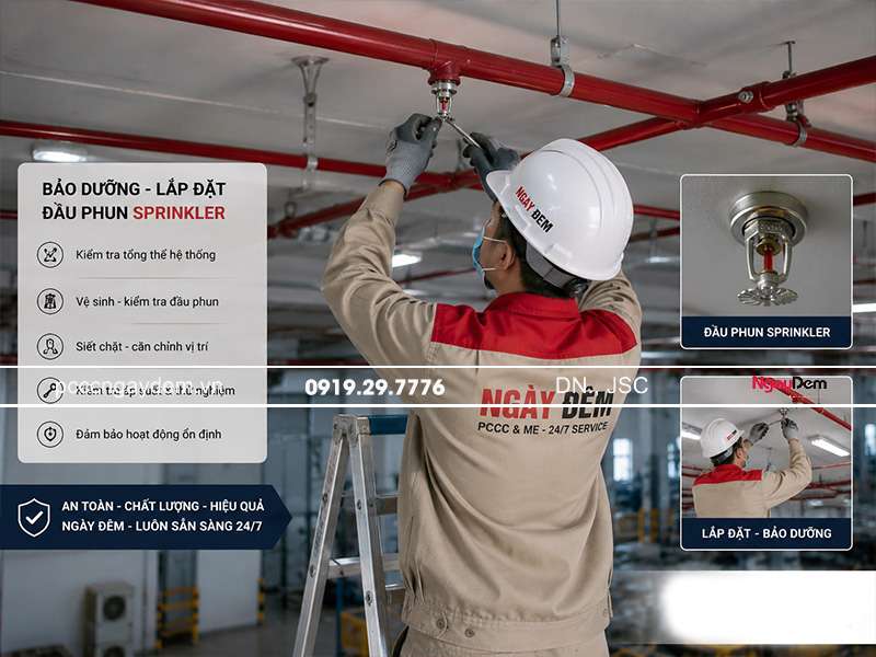 PCCC Ngày Đêm cung cấp các loại đầu phun chữa cháy và lắp đặt, bảo dưỡng chuyên nghiệp Các loại đầu phun chữa cháy