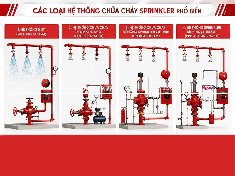 Các hệ thống chữa cháy sprinkler tự động cho công trình hiện nay hệ thống chữa cháy tự động sprinkler