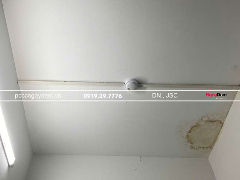 Các đầu báo được lắp đặt hoàn thiện Thi công hệ thống PCCC nhà trọ tại Bắc Từ Liêm Hà Nội