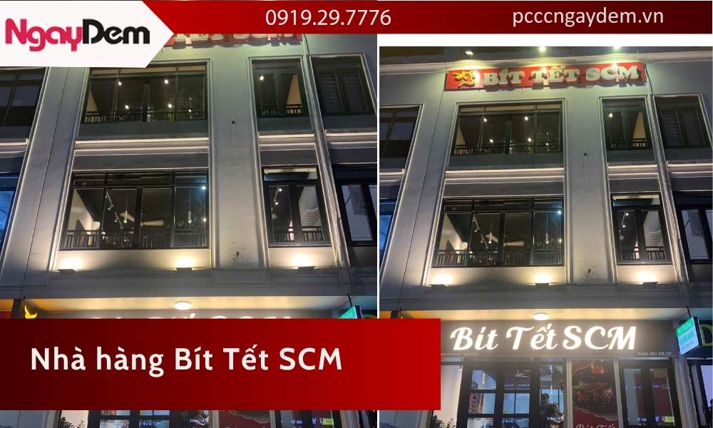 Thi công hệ thống báo cháy nhà hàng Bít Tết SCM