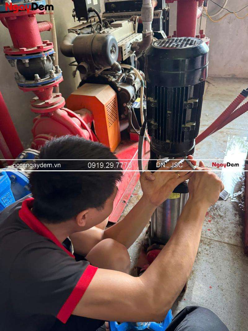 Bảo dưỡng, Sửa chữa máy bơm chữa cháy viện dưỡng lão Sơn Tây, Hà Nội
