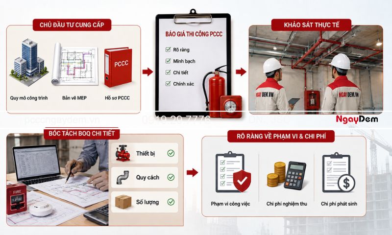 báo giá lắp đặt, thi công hệ thống pccc trọn gói